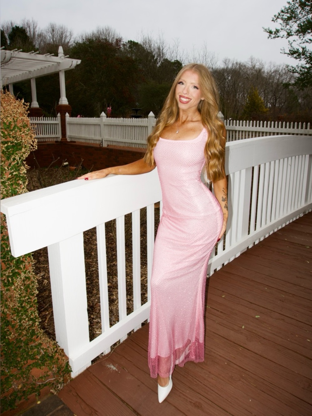 Sleeveless Pink Maxi Dress - Elegant Scoop Neck